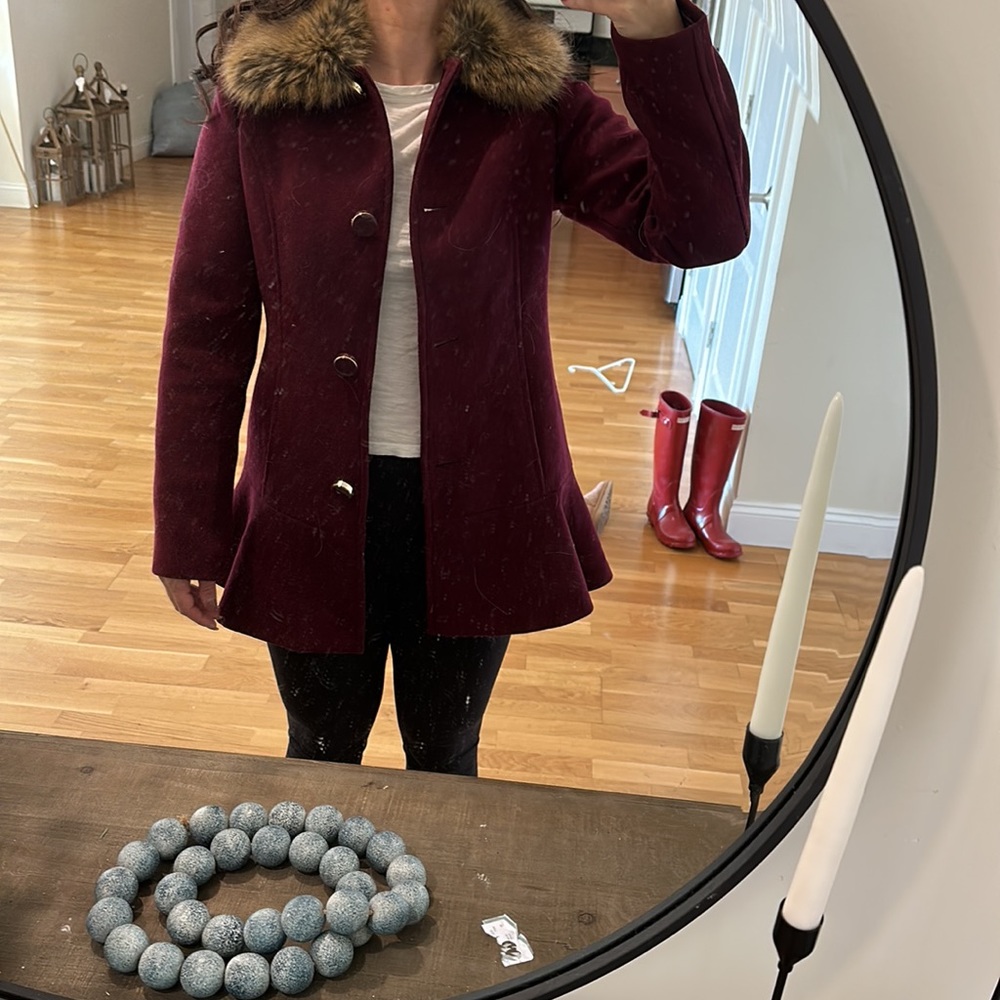 Kate spade burgundy peacoat - Picture 3 of 7